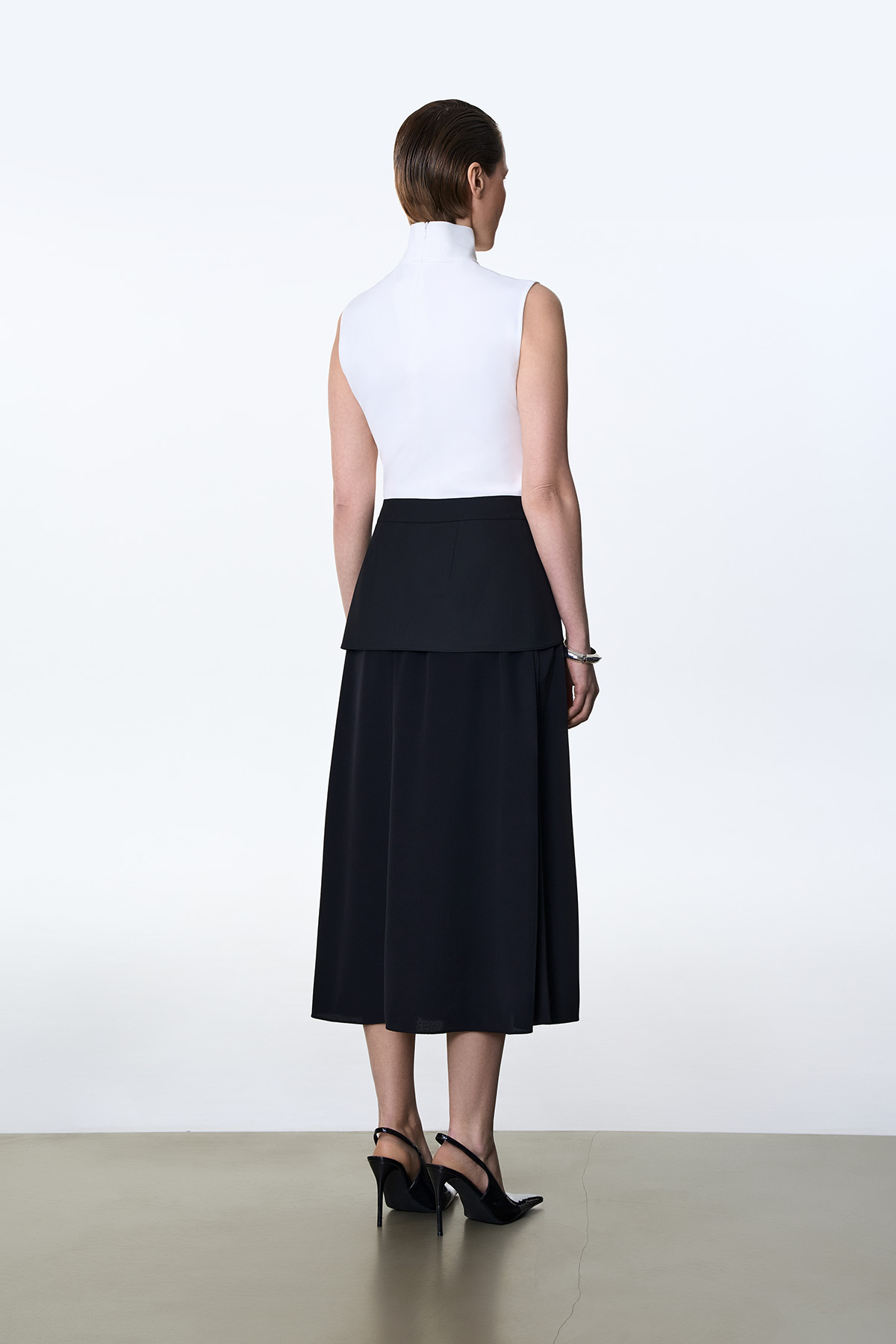 Юбка со съемной баской VASSA&Co, пол female, цвет black, фото №5