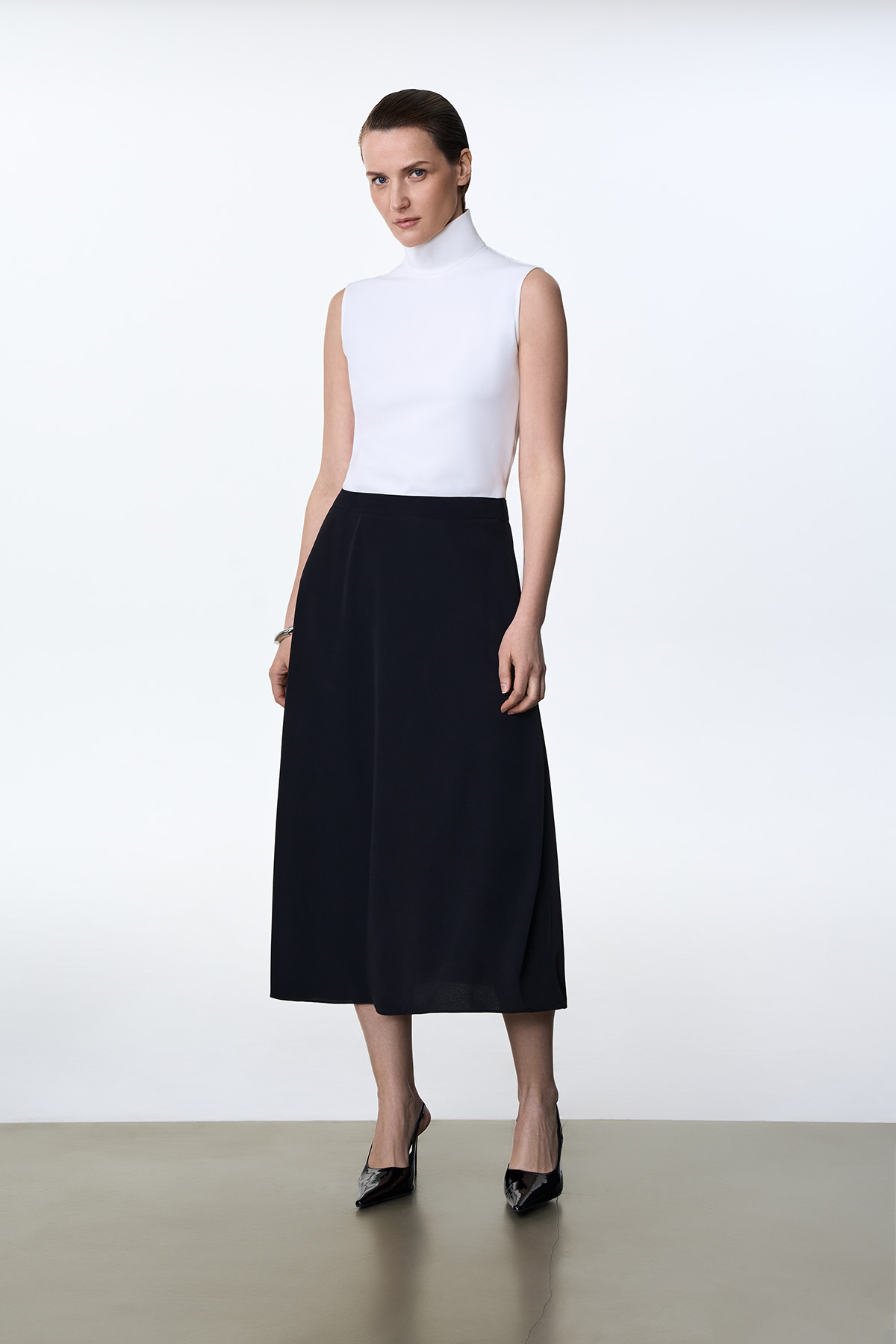 Юбка со съемной баской VASSA&Co, пол female, цвет black, фото №4