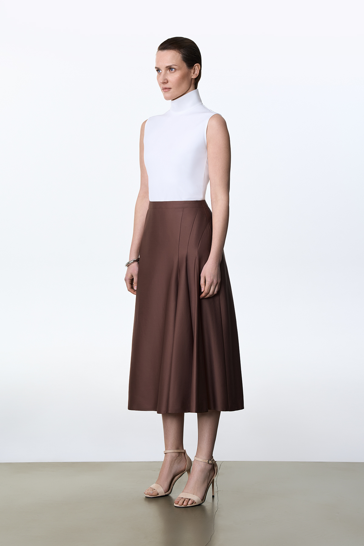 Юбка коричневая VASSA&Co, пол женский, цвет коричневый, фото №4