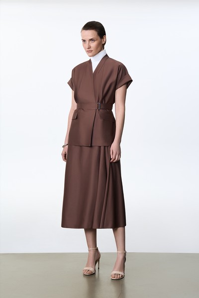 Юбка коричневая VASSA&Co, пол женский, цвет коричневый, фото №3