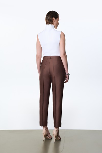 Брюки укороченные VASSA&Co, пол женский, цвет коричневый, фото №6