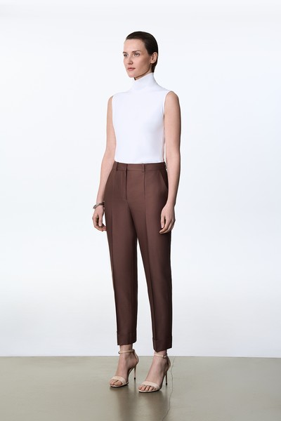Брюки укороченные VASSA&Co, пол женский, цвет коричневый, фото №4