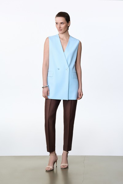 Брюки укороченные VASSA&Co, пол женский, цвет коричневый, фото №5