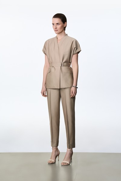 Жакет с поясом VASSA&Co, пол женский, цвет хаки, фото №3