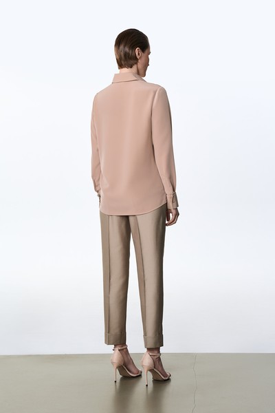 Блузка бежевая VASSA&Co, пол female, цвет бежевый, фото №4