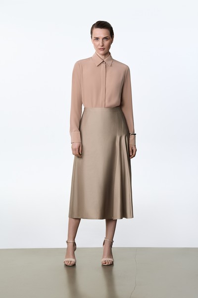 Блузка бежевая VASSA&Co, пол female, цвет бежевый, фото №3