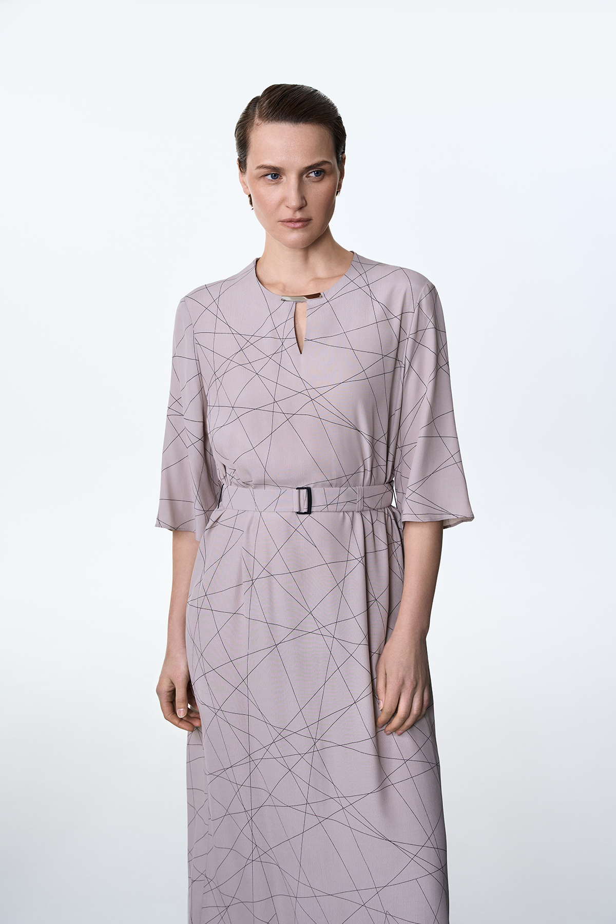 Платье с принтом VASSA&Co, пол женский, цвет коричневый, фото №3