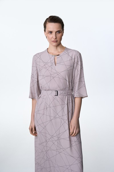 Платье с принтом VASSA&Co, пол женский, цвет коричневый, фото №3