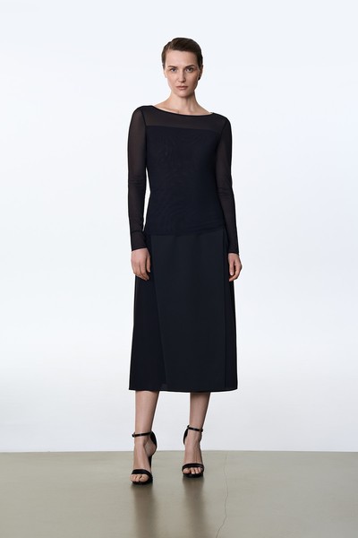 Блузка из сетчатой ткани VASSA&Co, пол female, цвет black, фото №3