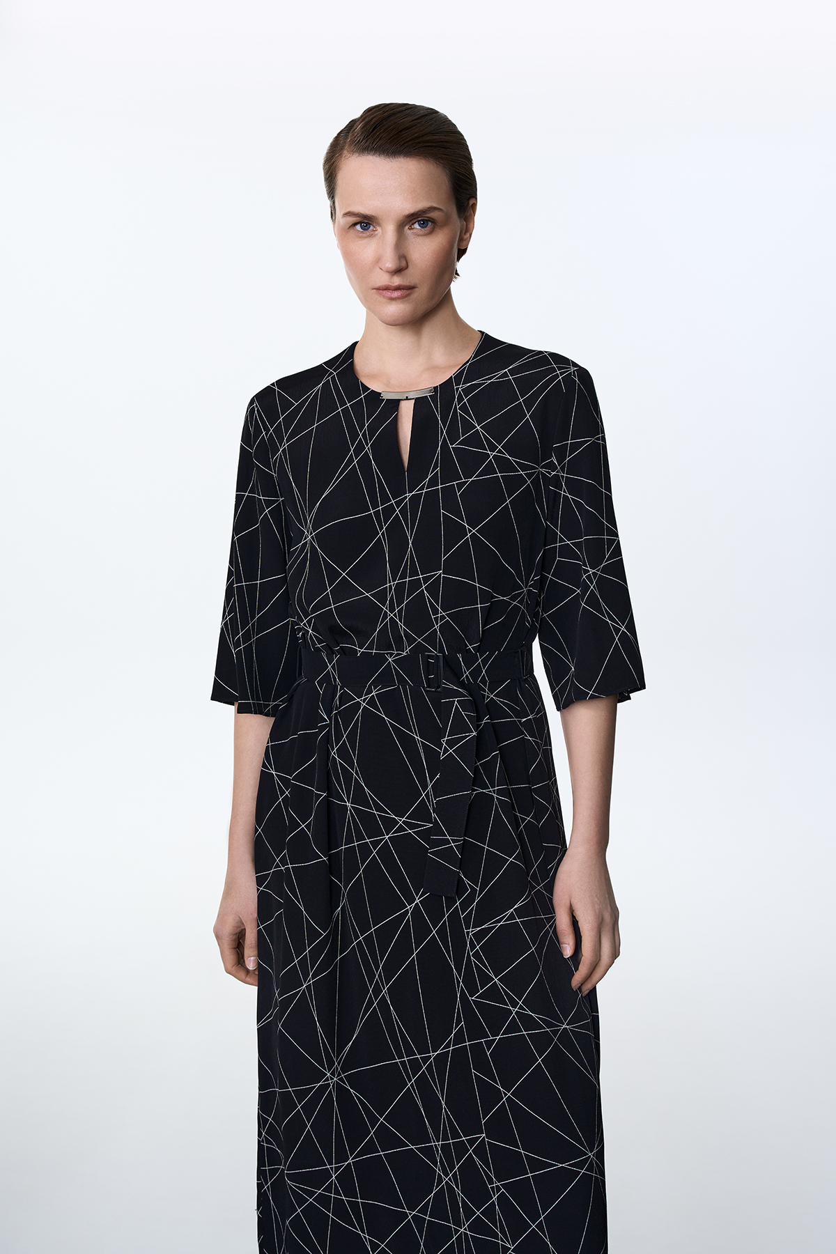 Платье с принтом VASSA&Co, пол женский, цвет черный, фото №3