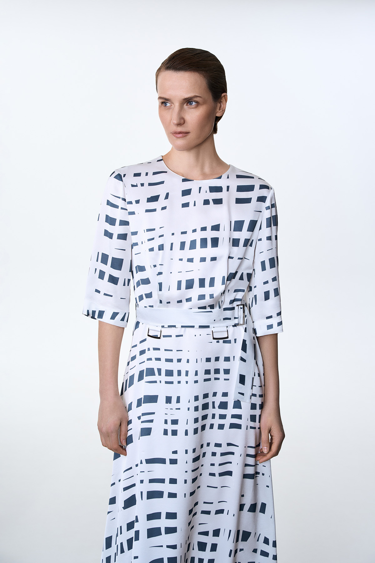 Платье с принтом VASSA&Co, пол female, цвет white, фото №2