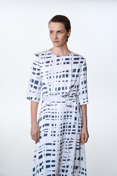 Платье с принтом VASSA&Co, пол female, цвет white, фото №2