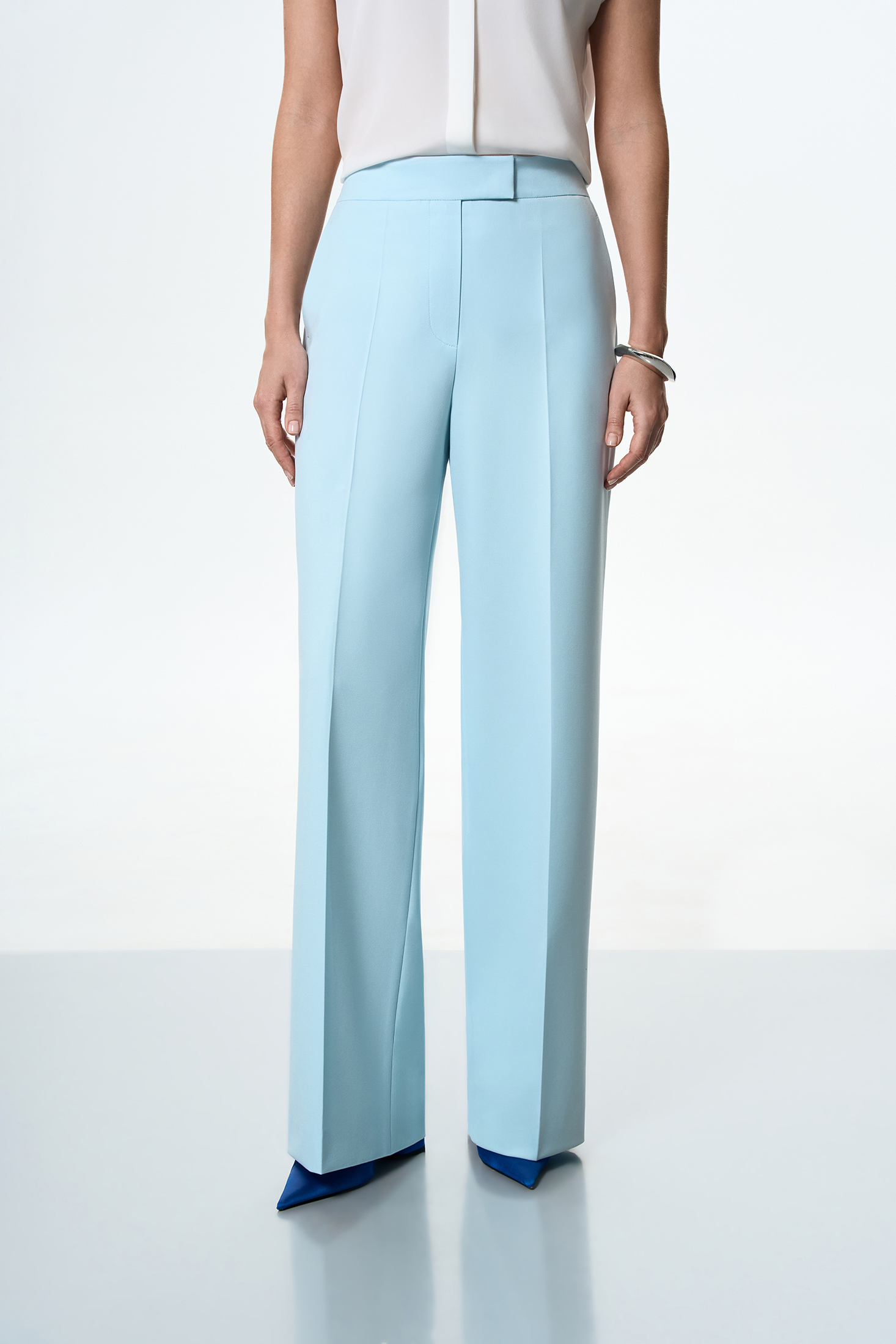 Брюки VASSA&Co, пол female, цвет голубой, фото №3
