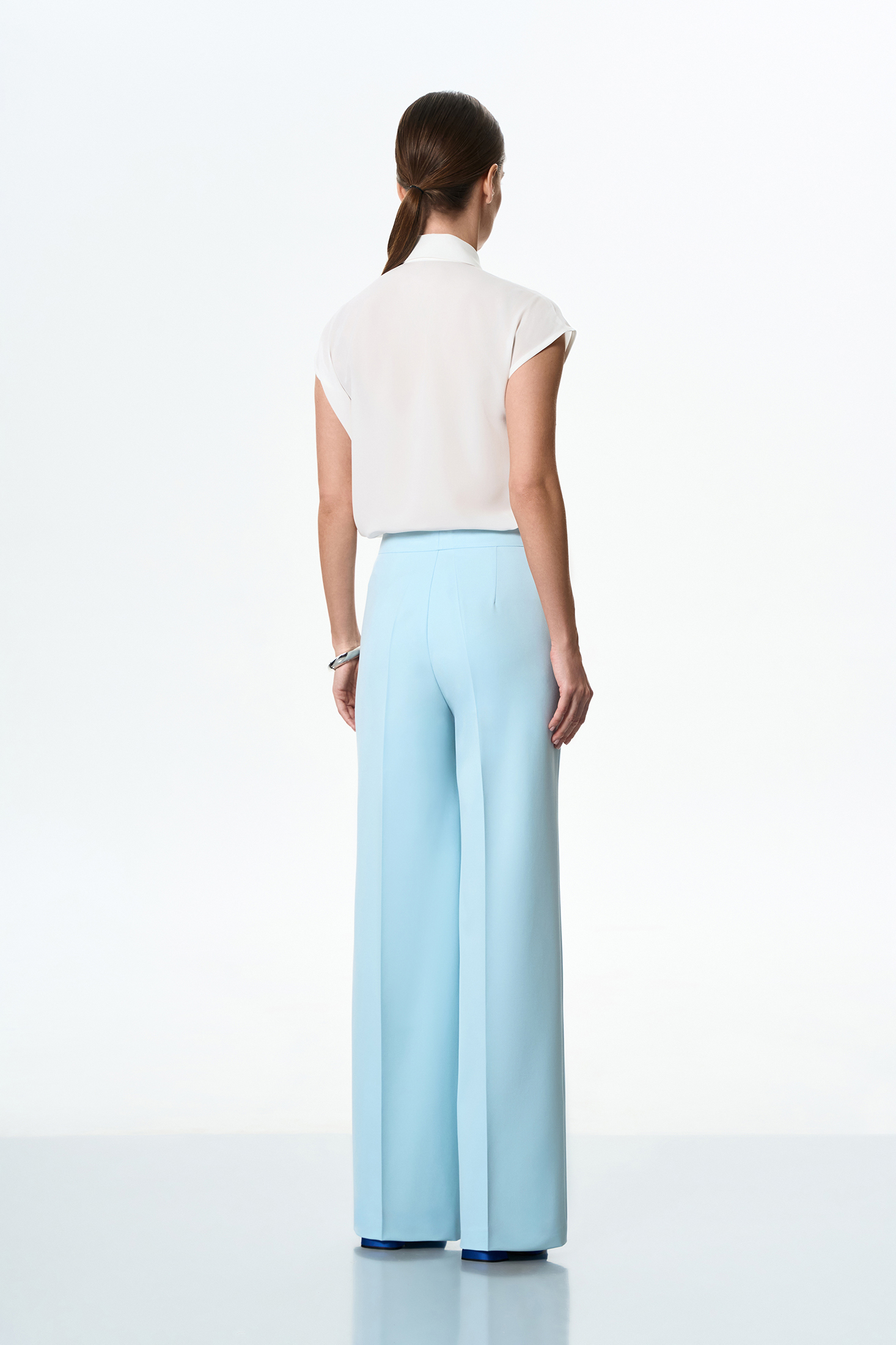 Брюки VASSA&Co, пол female, цвет голубой, фото №5