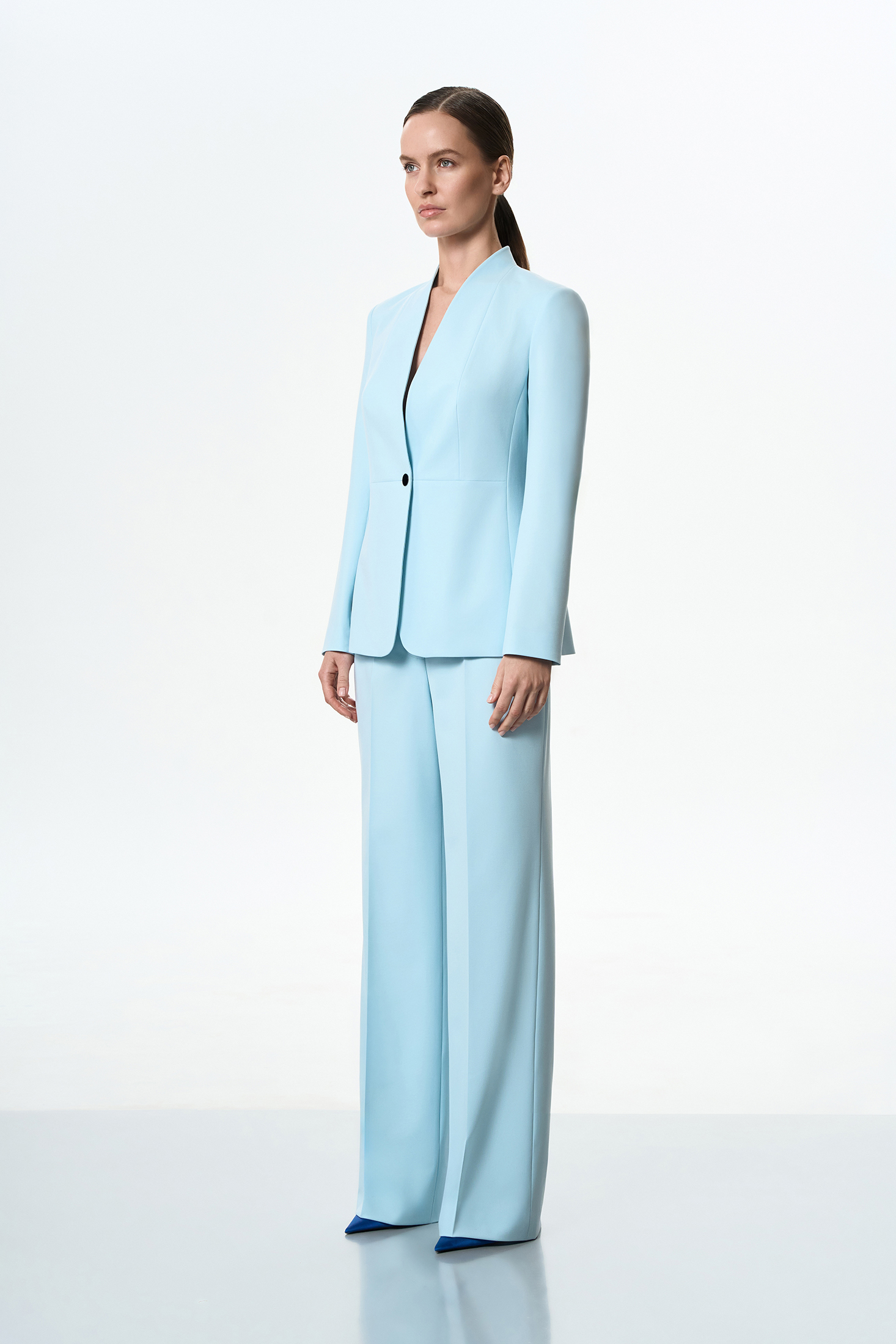 Жакет без лацканов VASSA&Co, пол female, цвет голубой, фото №2