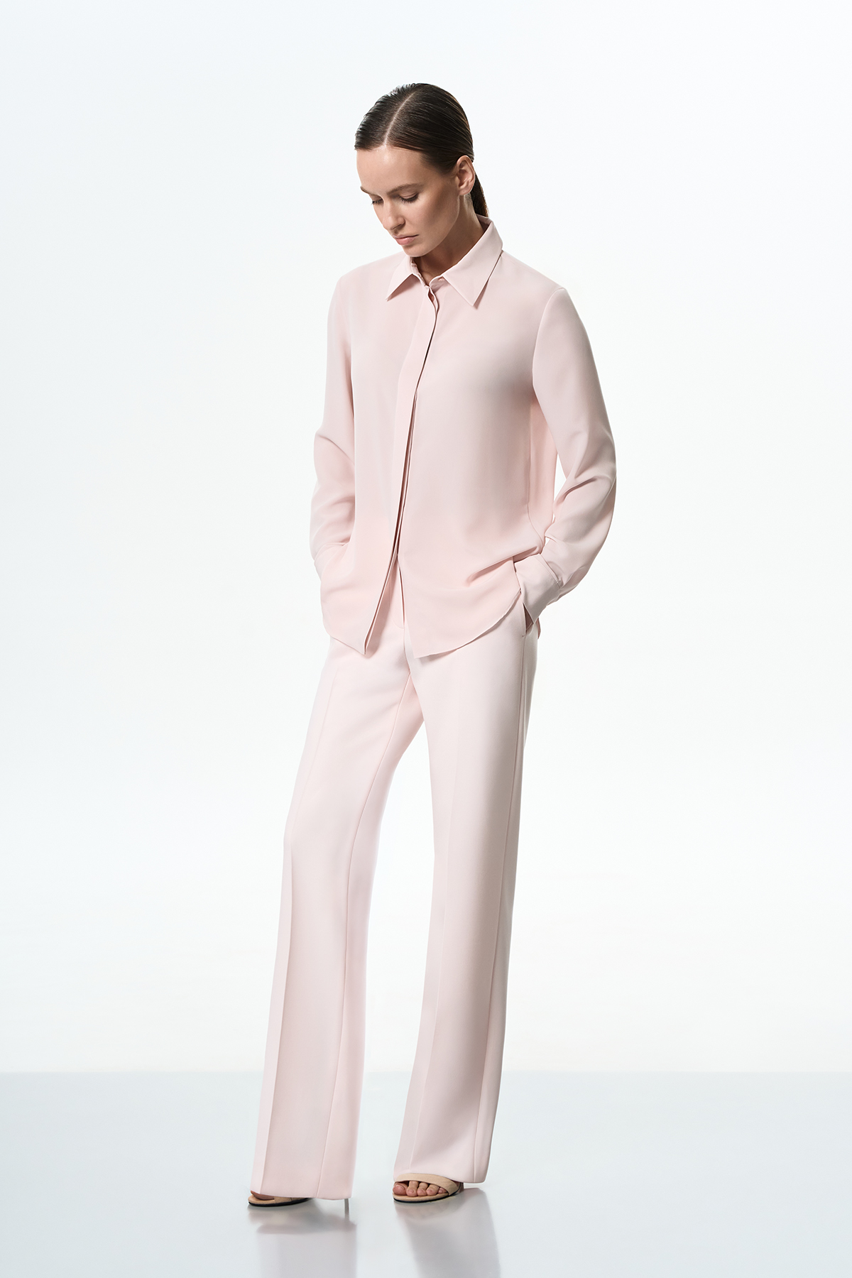 Блузка светло-розовая VASSA&Co, пол female, цвет pink, фото №3