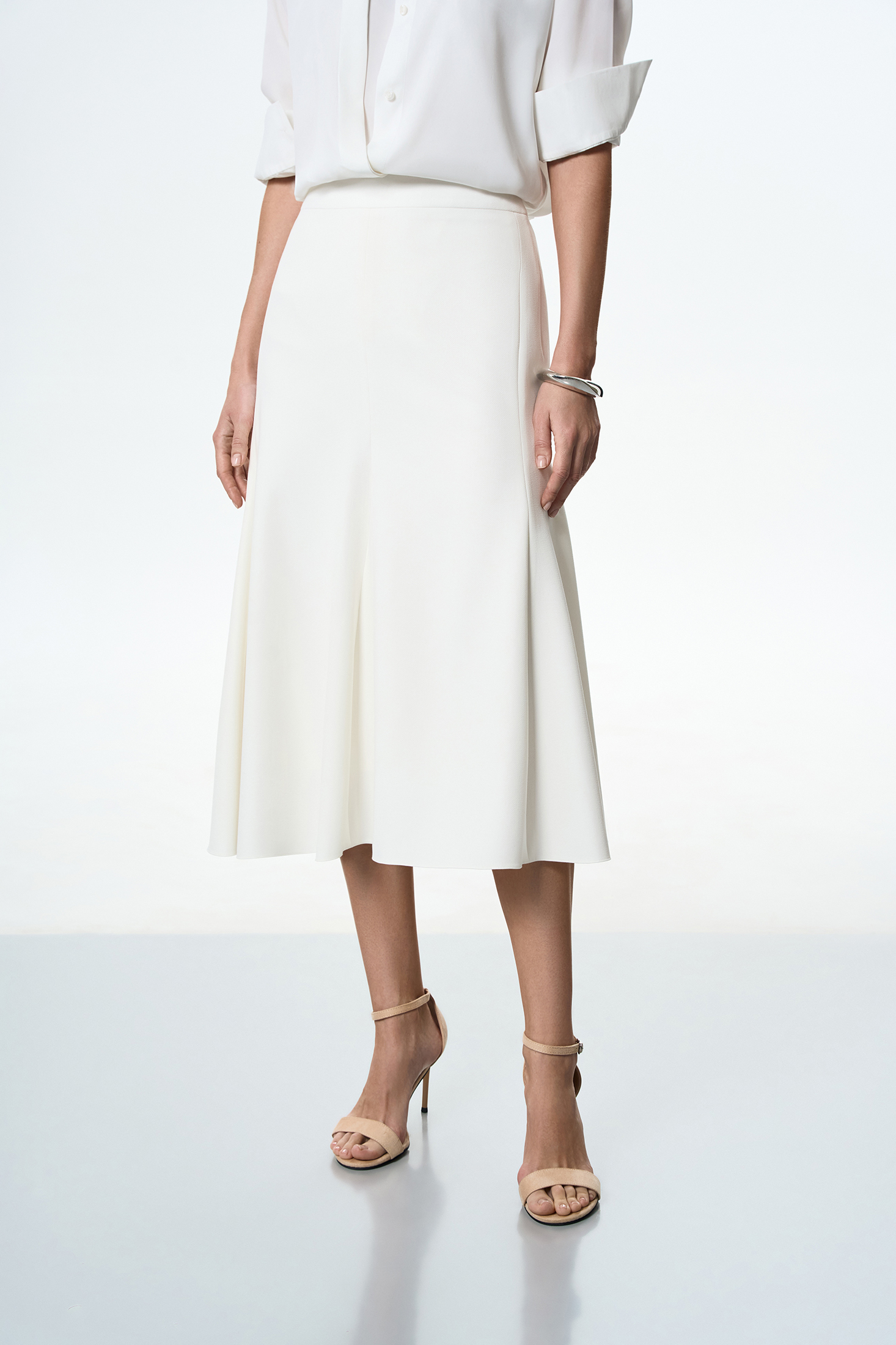 Юбка белая VASSA&Co, пол female, цвет white, фото №3
