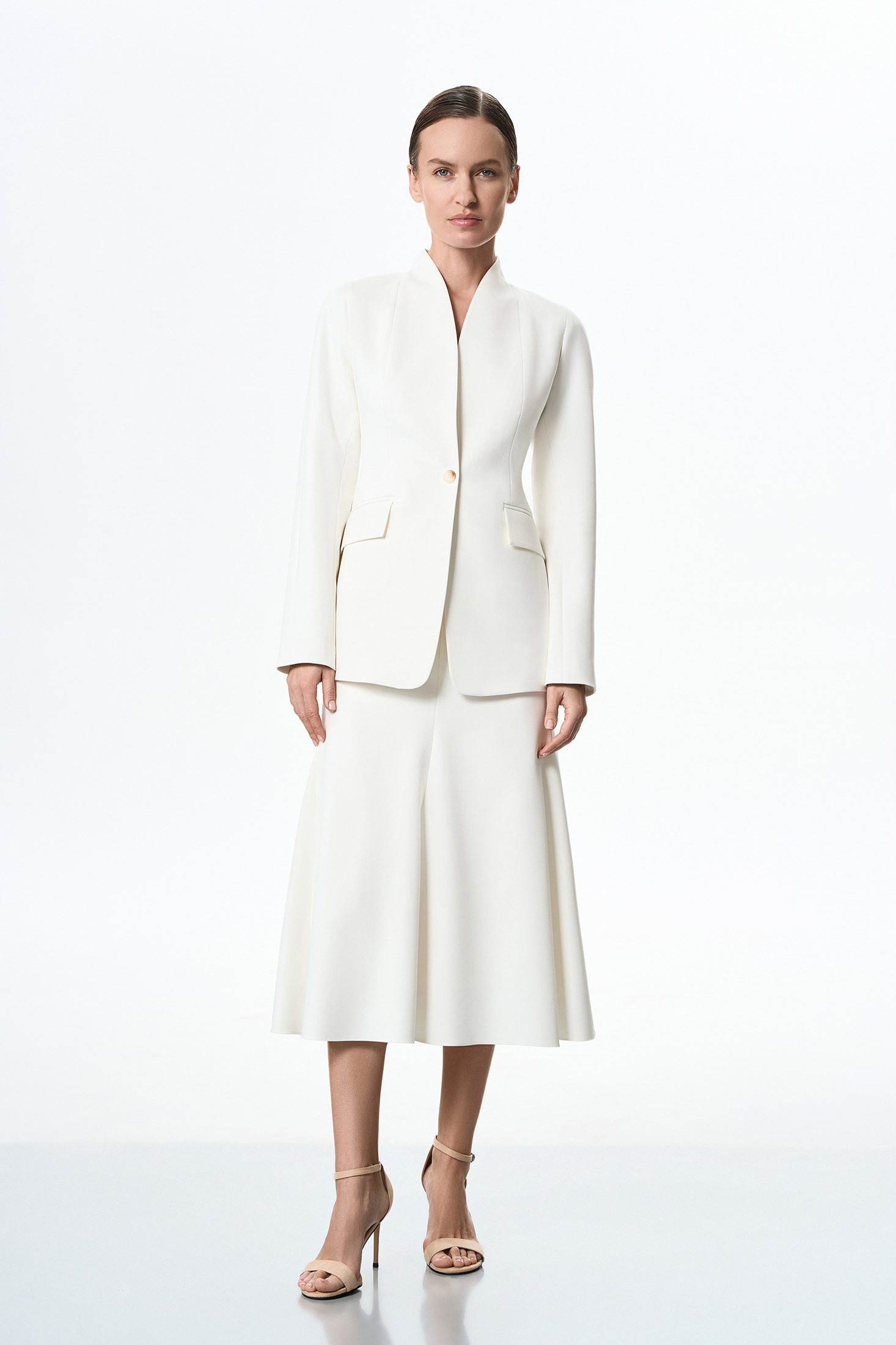 Юбка белая VASSA&Co, пол female, цвет white, фото №4