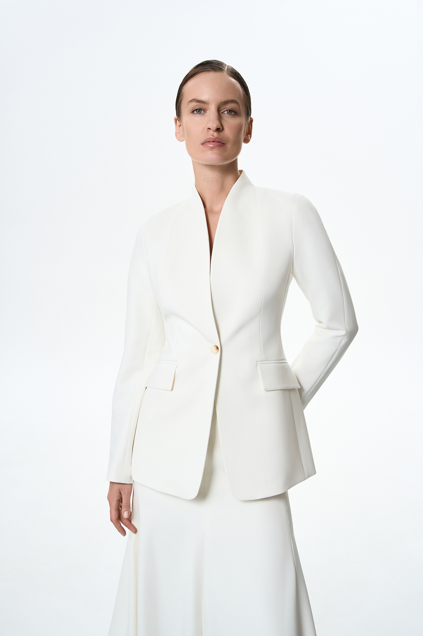 Жакет без лацканов VASSA&Co, пол female, цвет white, фото №2
