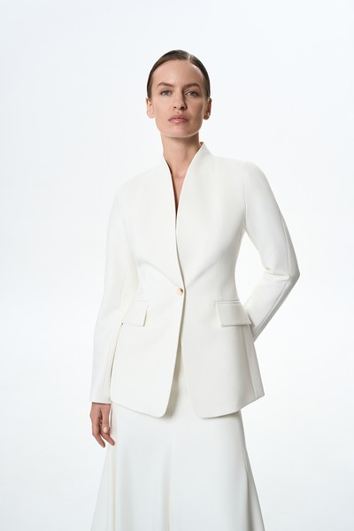 Жакет без лацканов VASSA&Co, пол female, цвет white, фото №2