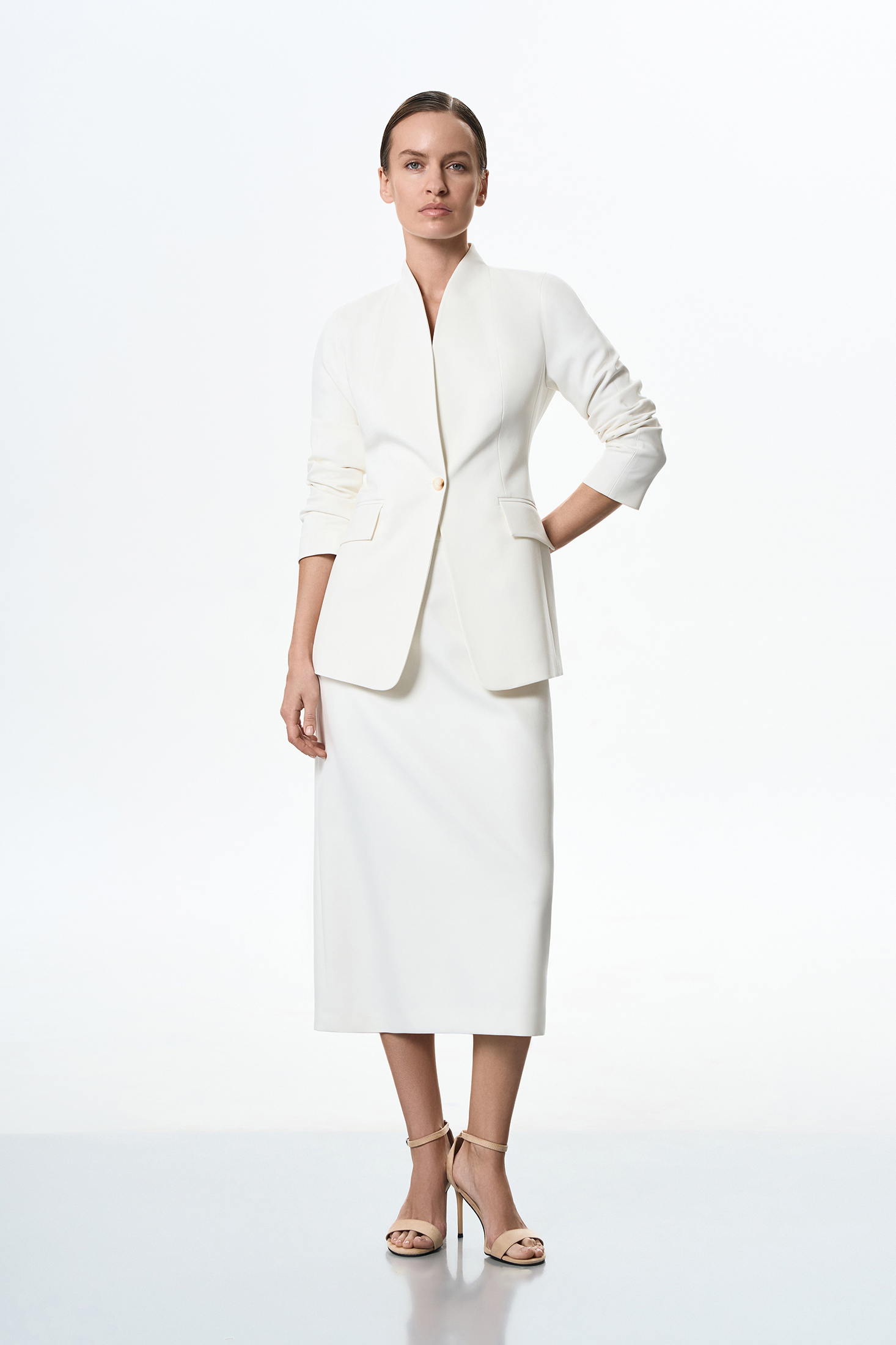 Жакет без лацканов VASSA&Co, пол female, цвет white, фото №4