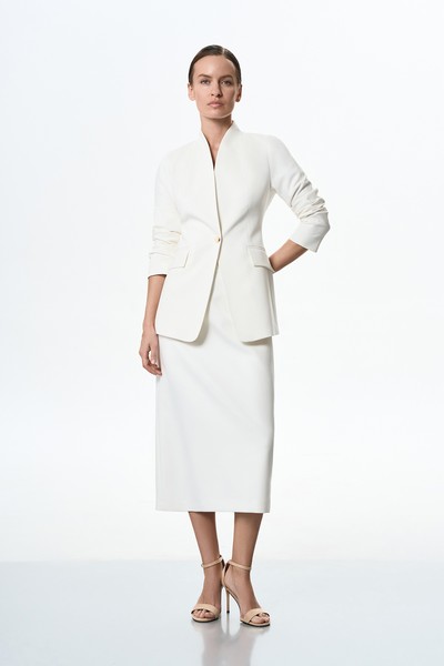 Жакет без лацканов VASSA&Co, пол female, цвет white, фото №4