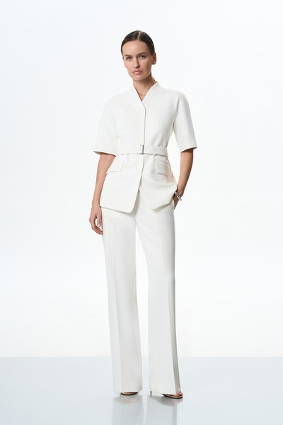 Жакет с коротким рукавом VASSA&Co, пол female, цвет white, фото №4