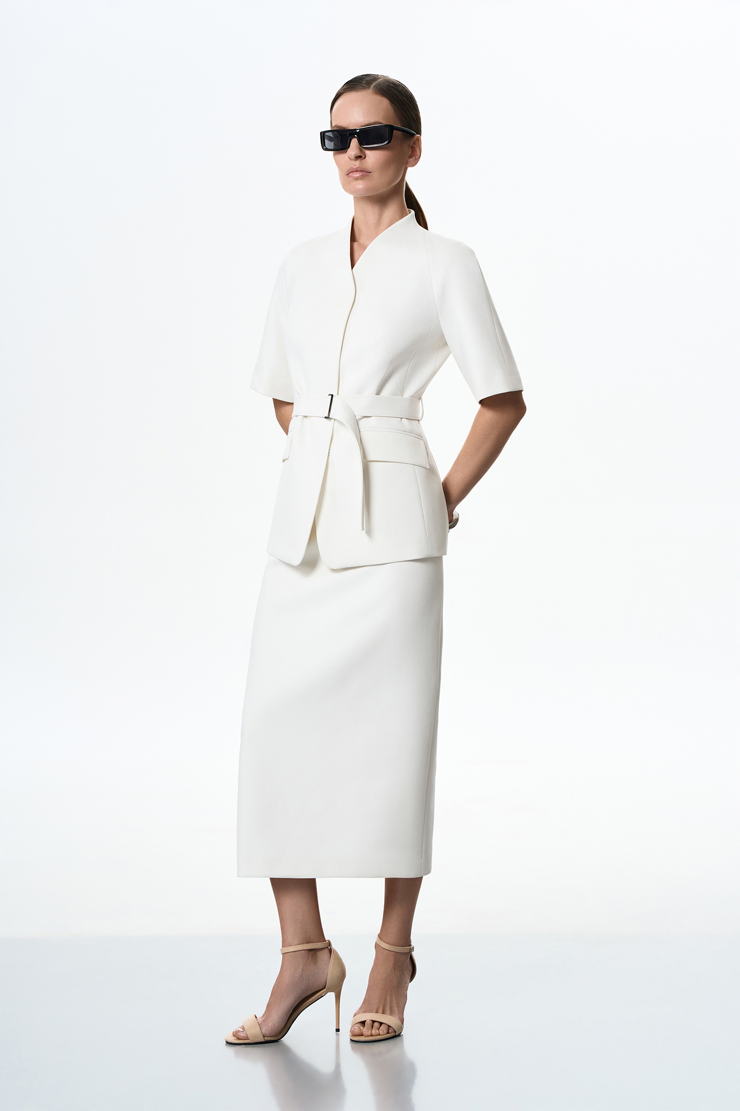 Жакет с коротким рукавом VASSA&Co, пол female, цвет white, фото №6