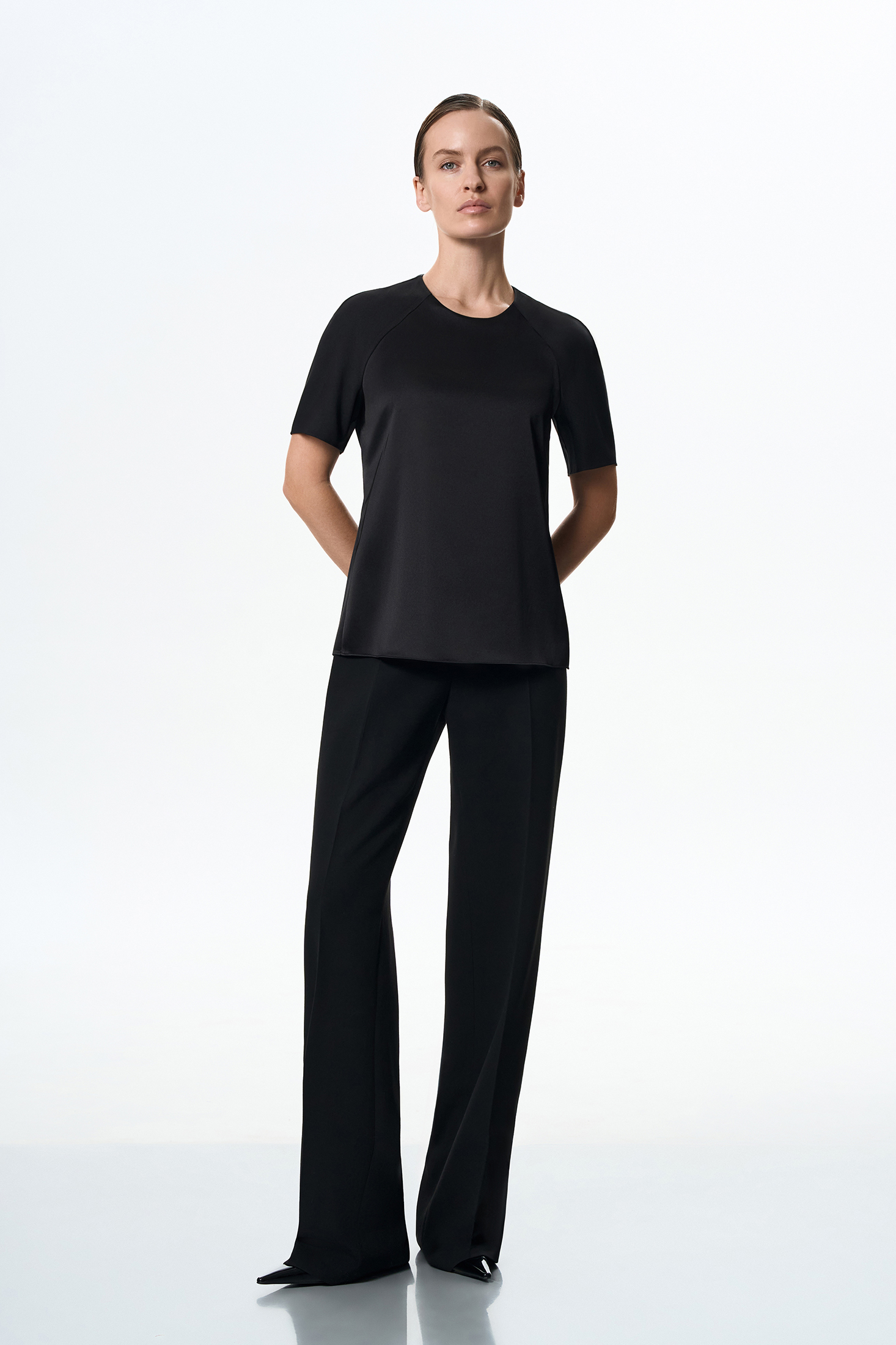 Блузка чёрная VASSA&Co, пол female, цвет black, фото №2