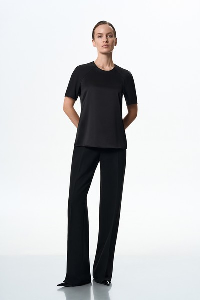 Блузка чёрная VASSA&Co, пол female, цвет black, фото №2