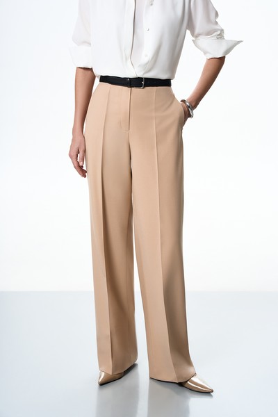 Брюки бежевые VASSA&Co, пол female, цвет бежевый, фото №2