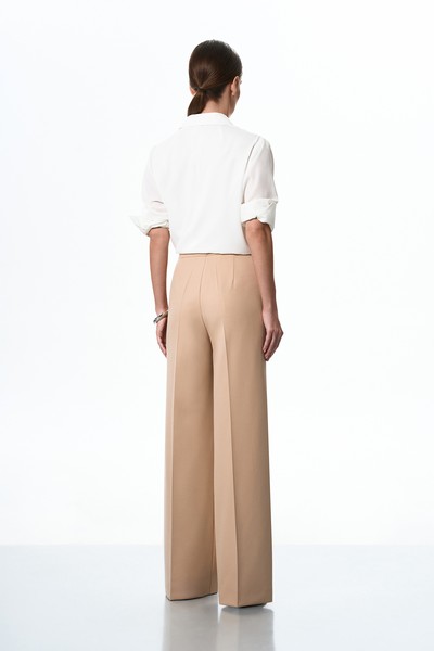 Брюки бежевые VASSA&Co, пол female, цвет бежевый, фото №4