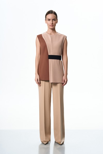 Жилет асимметричный VASSA&Co, пол female, цвет brown, фото №2