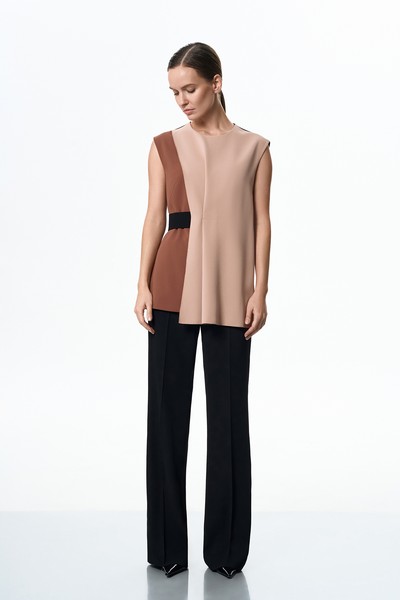 Жилет асимметричный VASSA&Co, пол female, цвет brown, фото №3