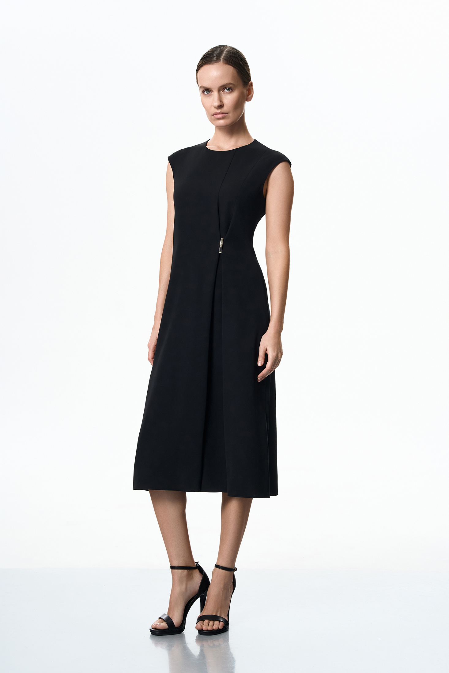 Платье с драпировкой VASSA&Co, пол female, цвет black, фото №2