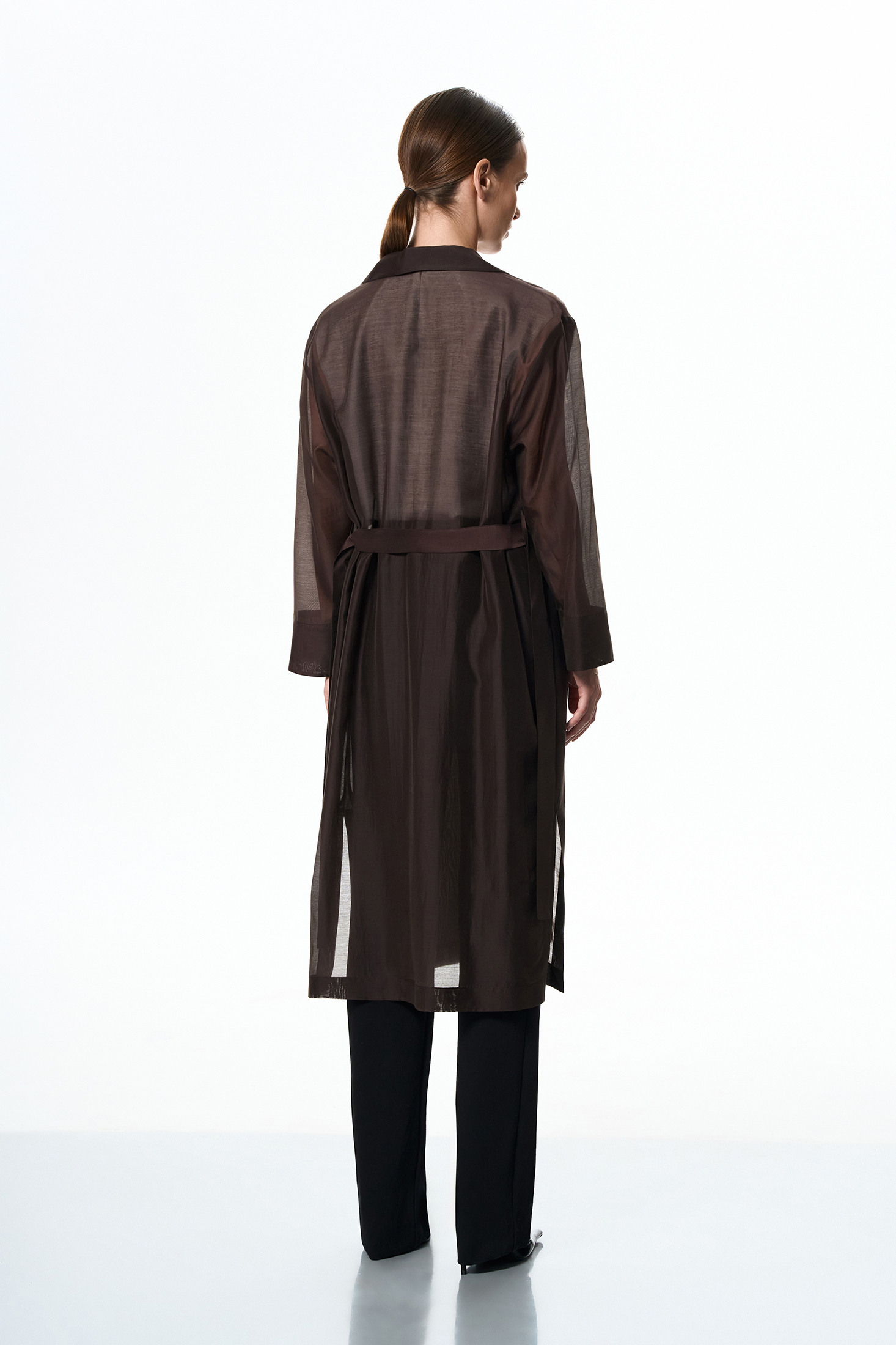 Блузка полупрозрачная VASSA&Co, пол female, цвет brown, фото №3