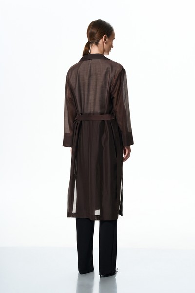 Блузка полупрозрачная VASSA&Co, пол female, цвет brown, фото №3