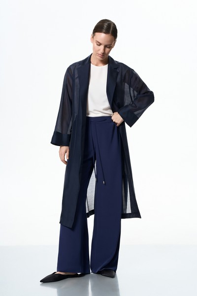 Блузка полупрозрачная VASSA&Co, пол female, цвет синий, фото №2