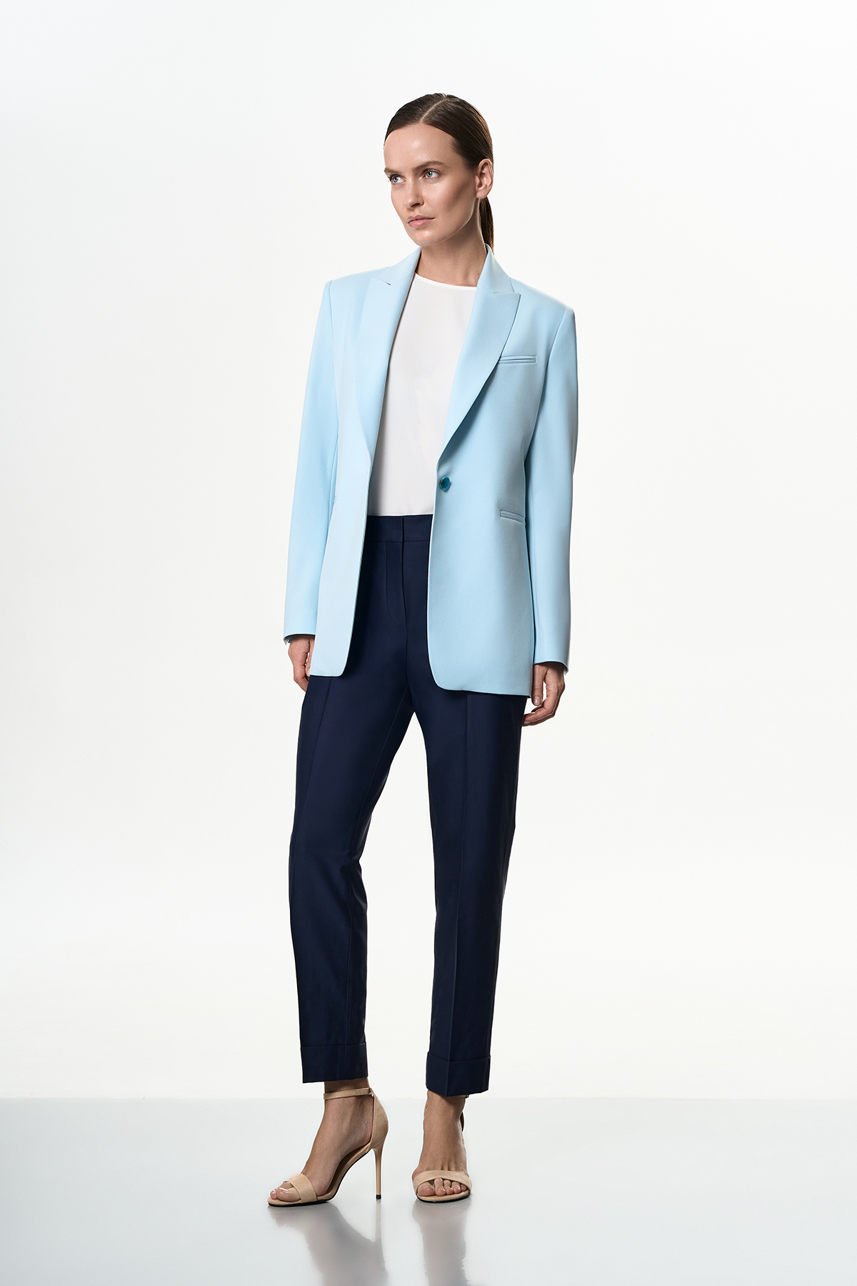 Жакет голубой VASSA&Co, пол female, цвет голубой, фото №3