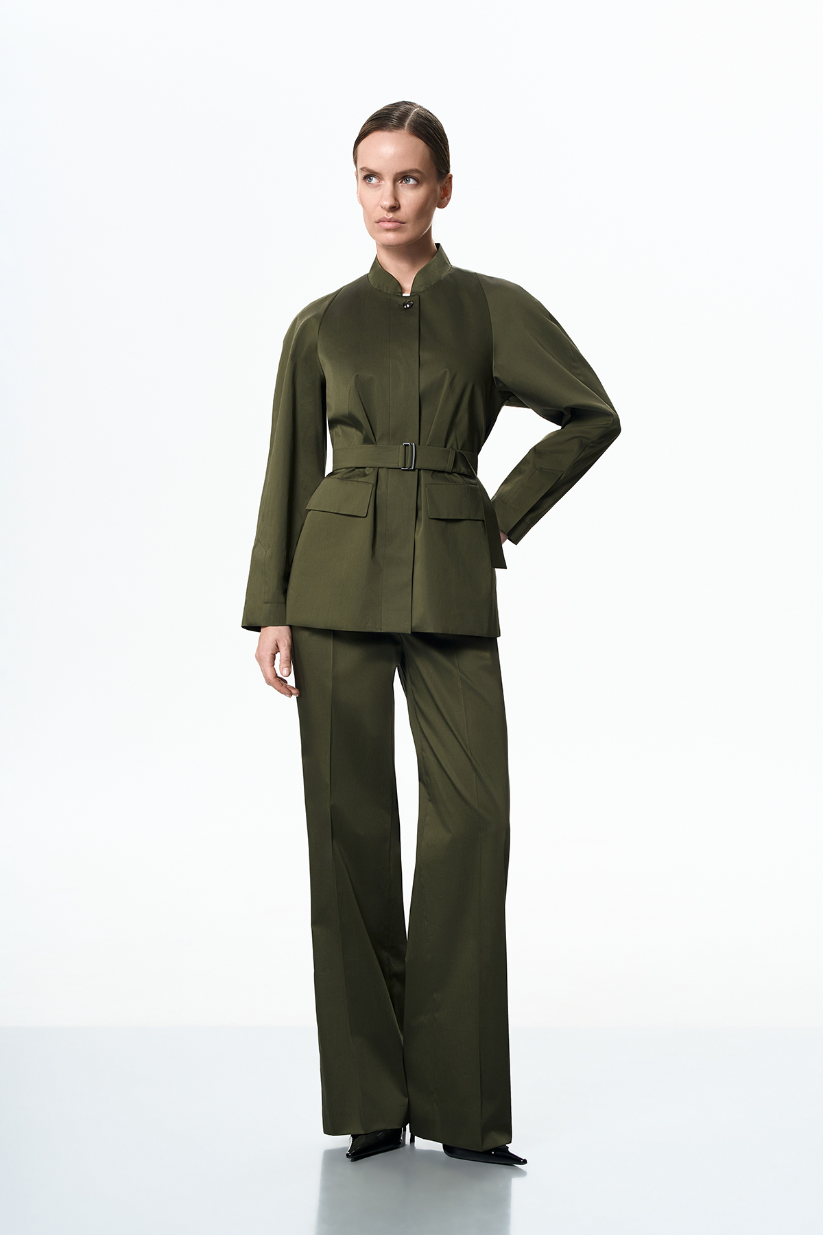 Жакет оливкового цвета VASSA&Co, пол female, цвет зеленый, фото №2