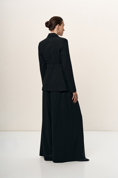 Жакет с архитектурными драпировками VASSA&Co, пол female, цвет black, фото №4