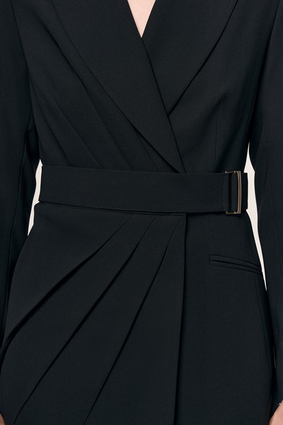 Жакет с архитектурными драпировками VASSA&Co, пол female, цвет black, фото №3