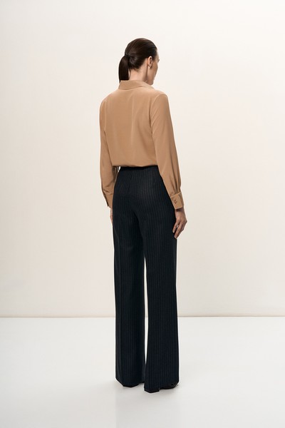 Silk blouse VASSA&Co, пол female, цвет бежевый, фото №4