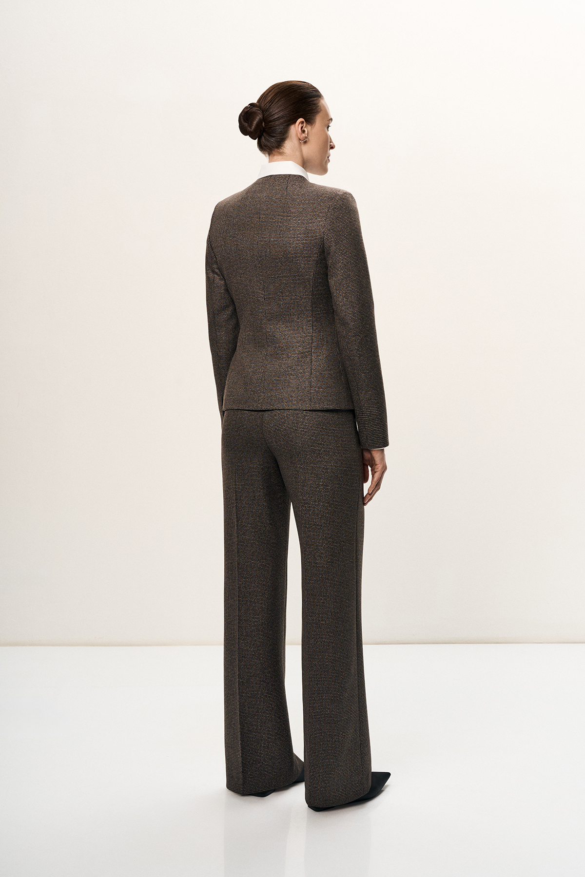 Жакет двубортный без лацканов VASSA&Co, пол female, цвет brown, фото №3