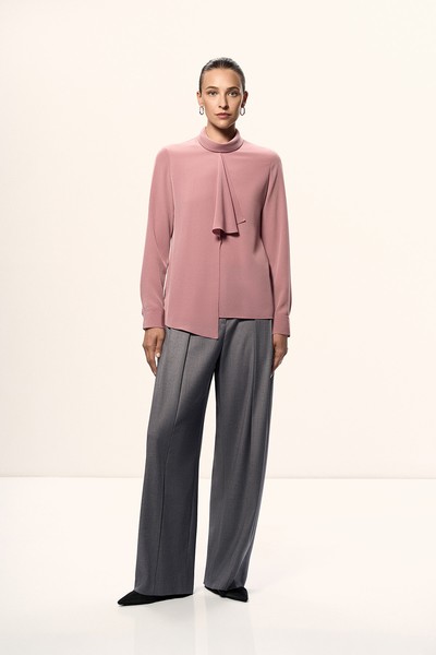 Блузка с асимметричной драпировкой VASSA&Co, пол female, цвет violet, фото №2