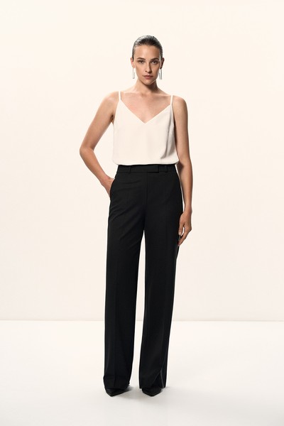 Широкие брюки с декоративными лампасами VASSA&Co, пол female, цвет black, фото №2