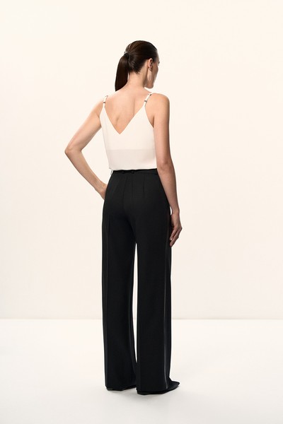 Широкие брюки с декоративными лампасами VASSA&Co, пол female, цвет black, фото №4