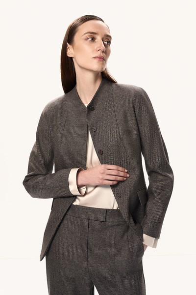 Жакет с контрастными манжетами VASSA&Co, пол женский, цвет коричневый, фото №3