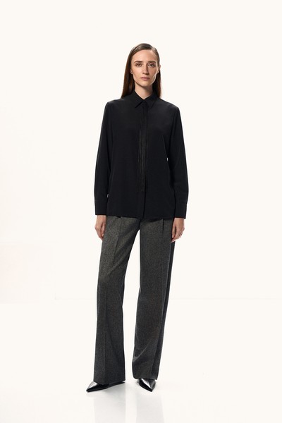 Широкие брюки из костюмной ткани VASSA&Co, пол female, цвет серый, фото №2